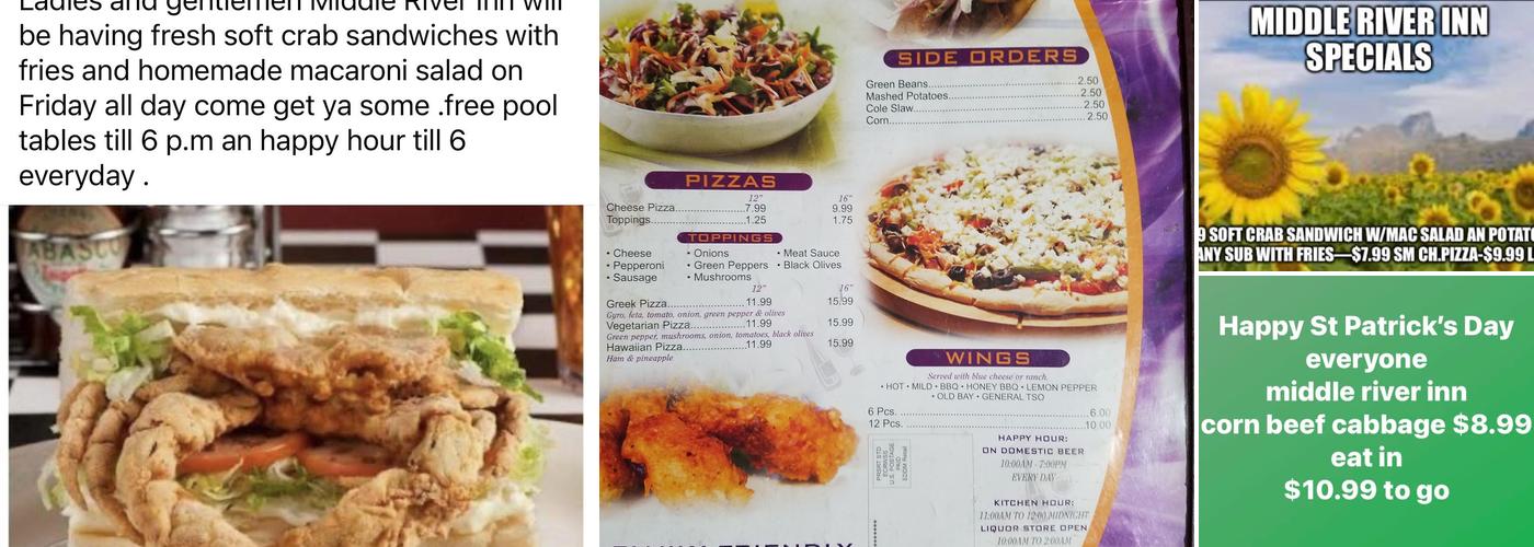 Middle River Inn Sports Bar & Grill Menu