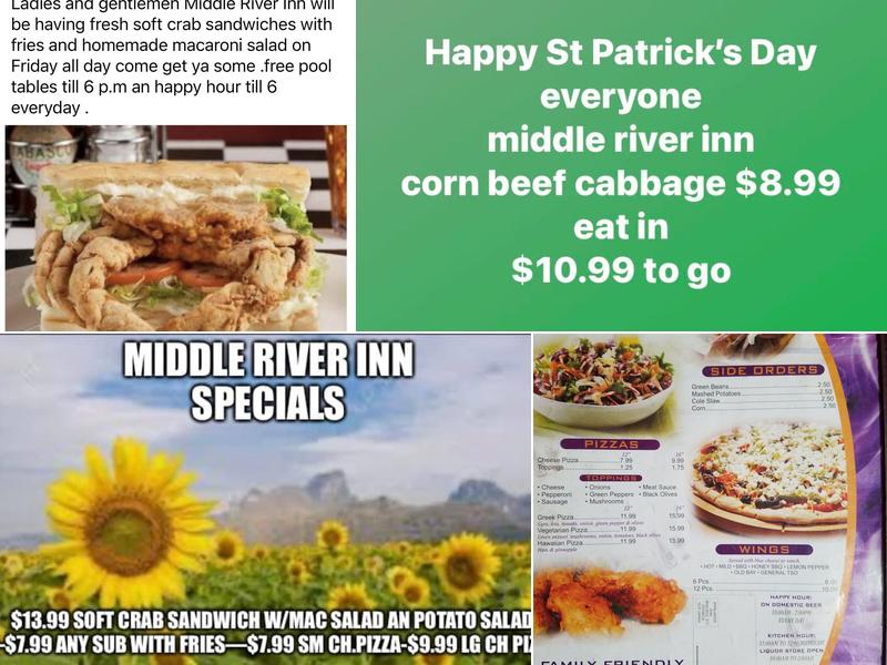 Middle River Inn Sports Bar & Grill Menu