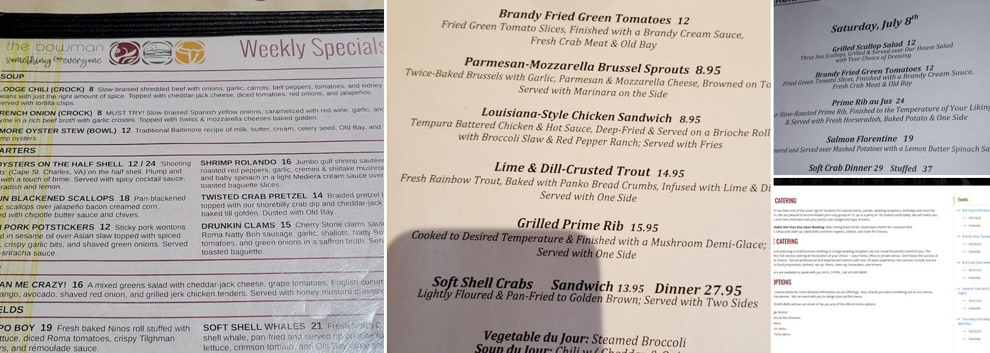 The Bowman Menu