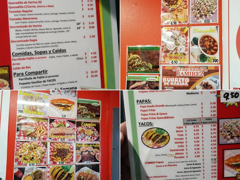 Taqueria Ramirez Menu