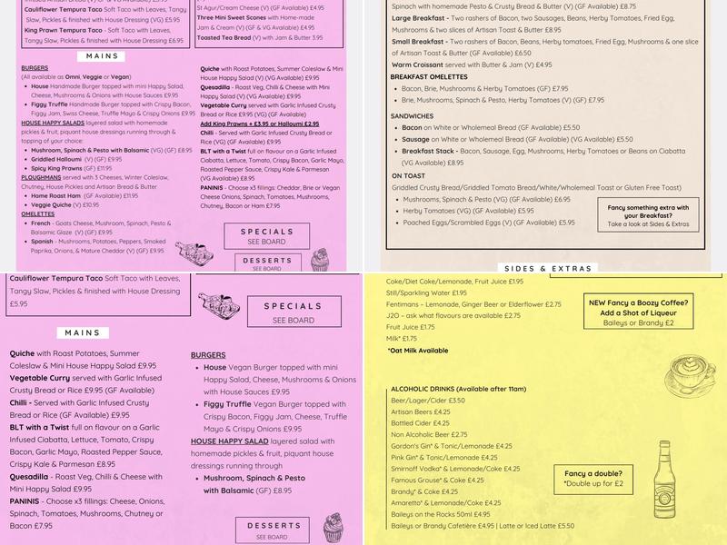 The Crew Yard Cafe and Bistro Menu