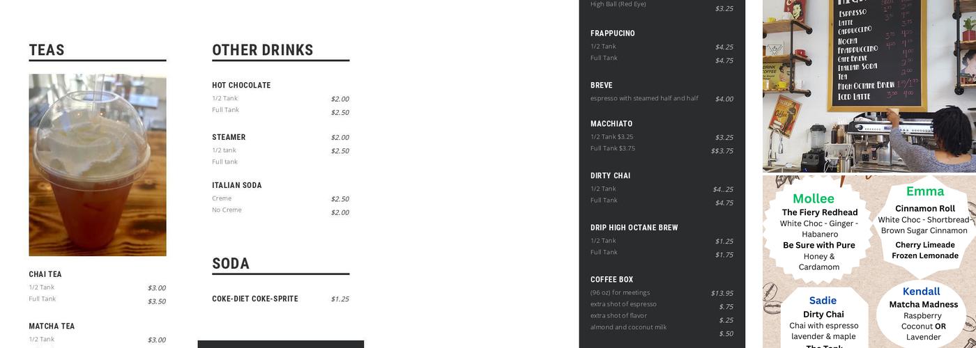 High Octane Menu