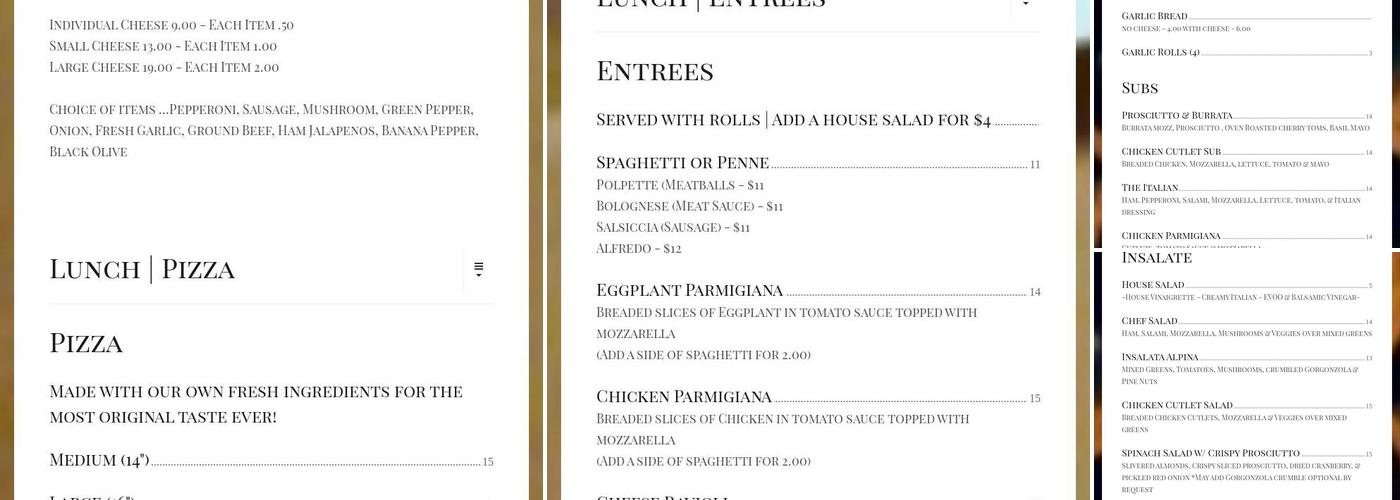 Vito's Ristorante & Pizzeria Menu