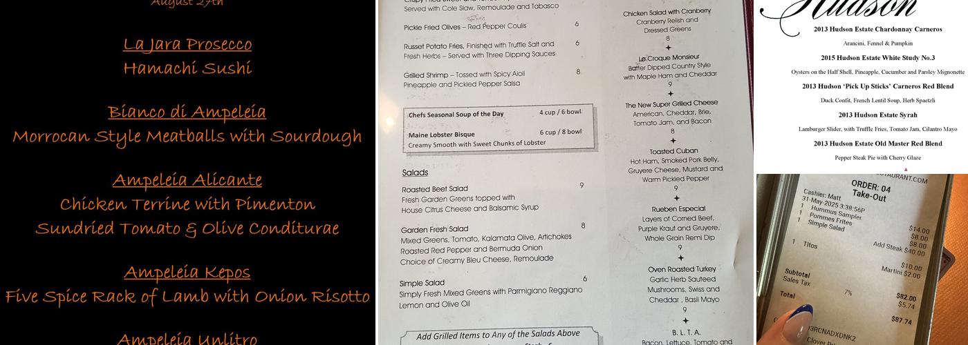 Wolcott's Menu
