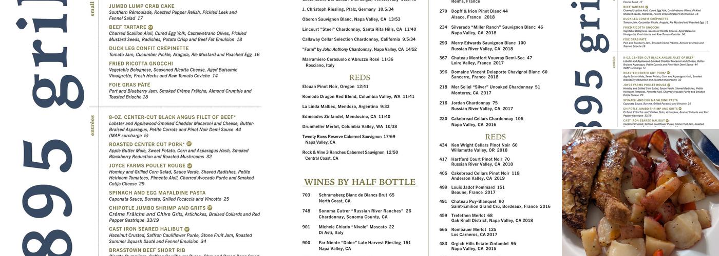 1895 Grille Menu