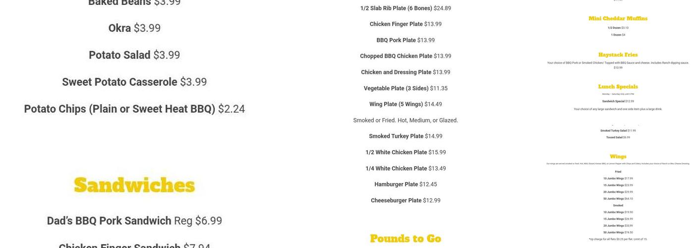 Dad's Bar-B-Que Menu