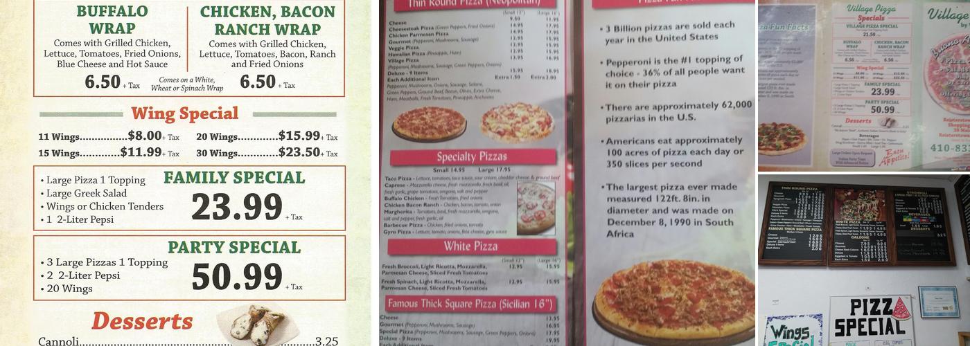 Village Pizza Menu