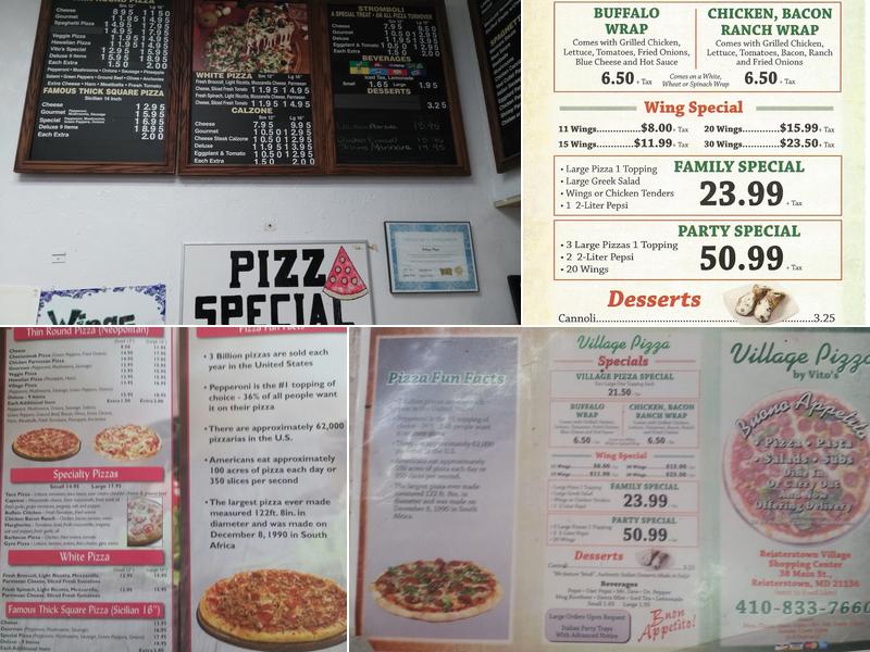 Village Pizza Menu