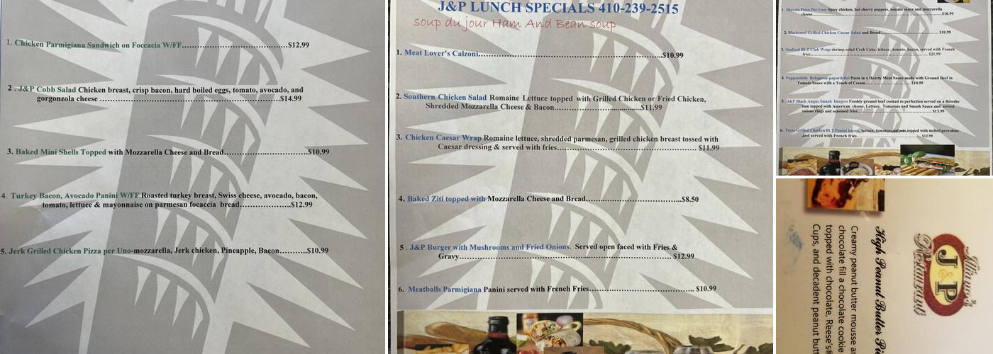 Illiano's J&P Restaurant Menu