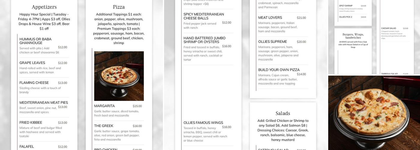 Ollies Menu