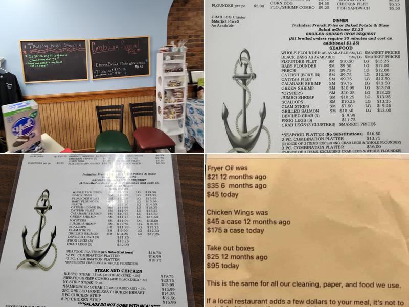 Golden Nugget Seafood Menu