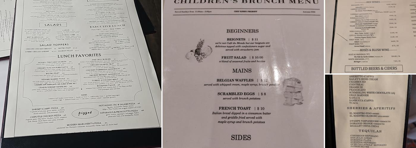 The Grill at Harryman House Menu