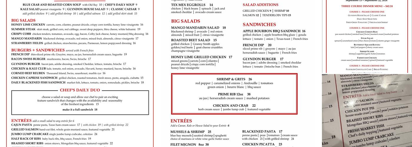 Glyndon Grill Menu