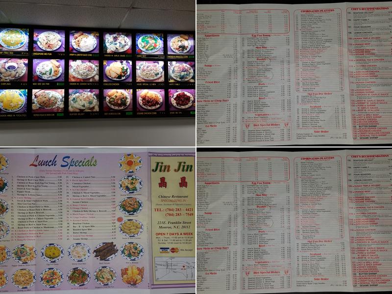 Jin Jin Chinese Restaurant Menu
