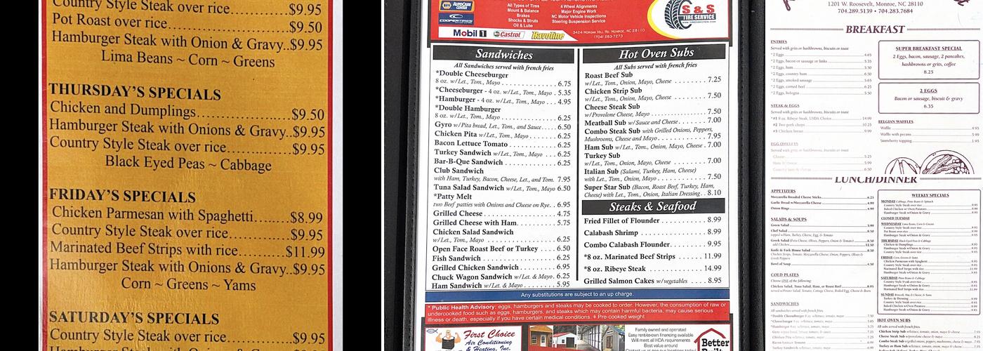 Knife & Fork Restaurant Menu