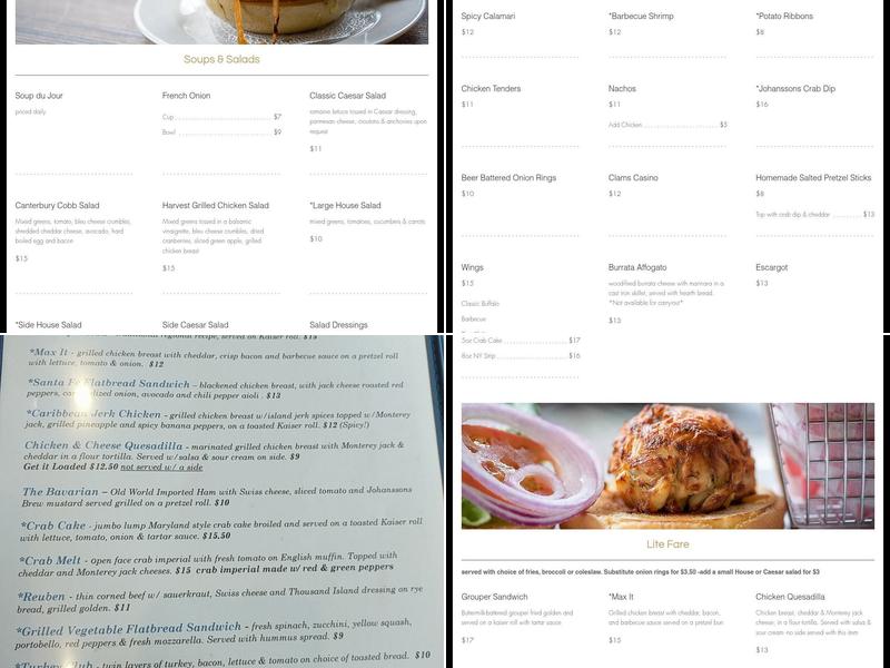 Johansson's Dining House Menu
