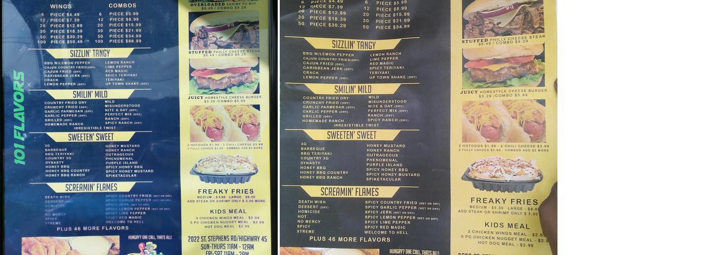Fry Daddy's Menu