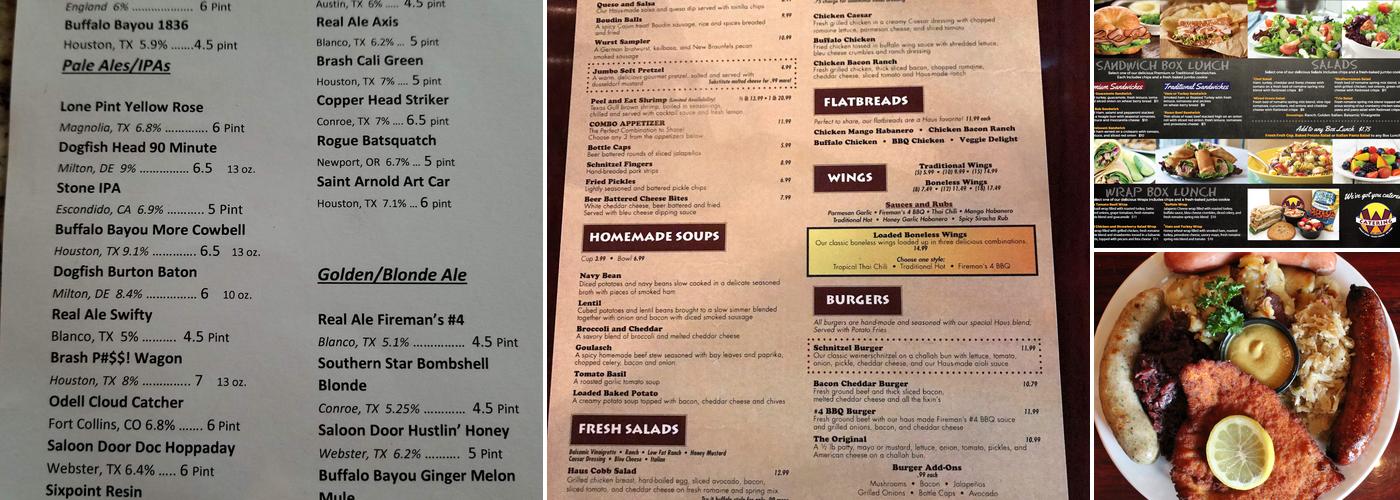 Wurst Haus Menu