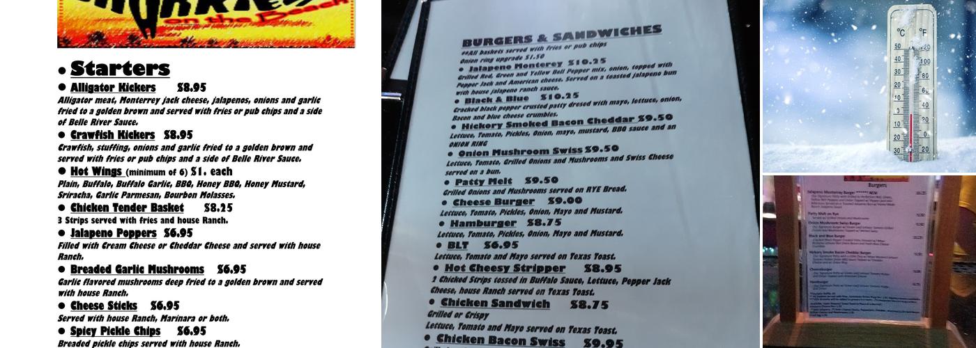 Sharkies On The Beach Menu