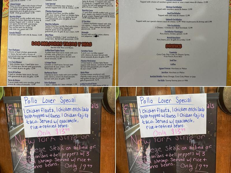 El Potrillo Tex Mex Food Menu