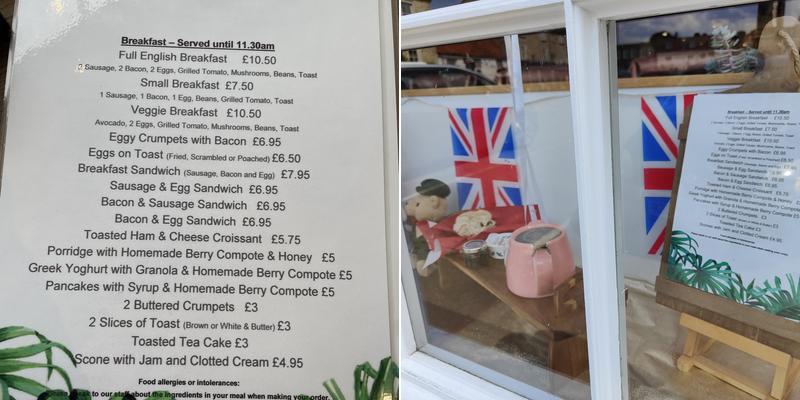 The Cafe on the Square Menu