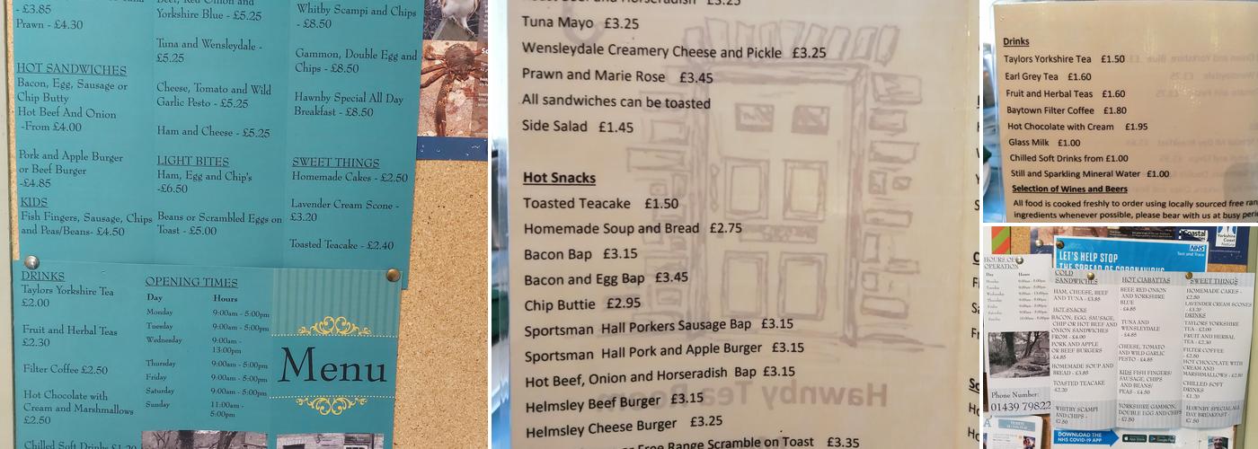 Hawnby Tea Room Menu