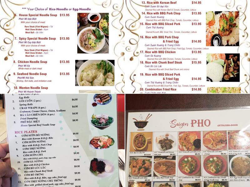 Saigon Pho Vietnamese Restaurant Menu
