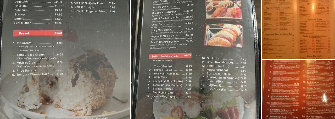 Ninja Japanese Steakhouse & Sushi Menu
