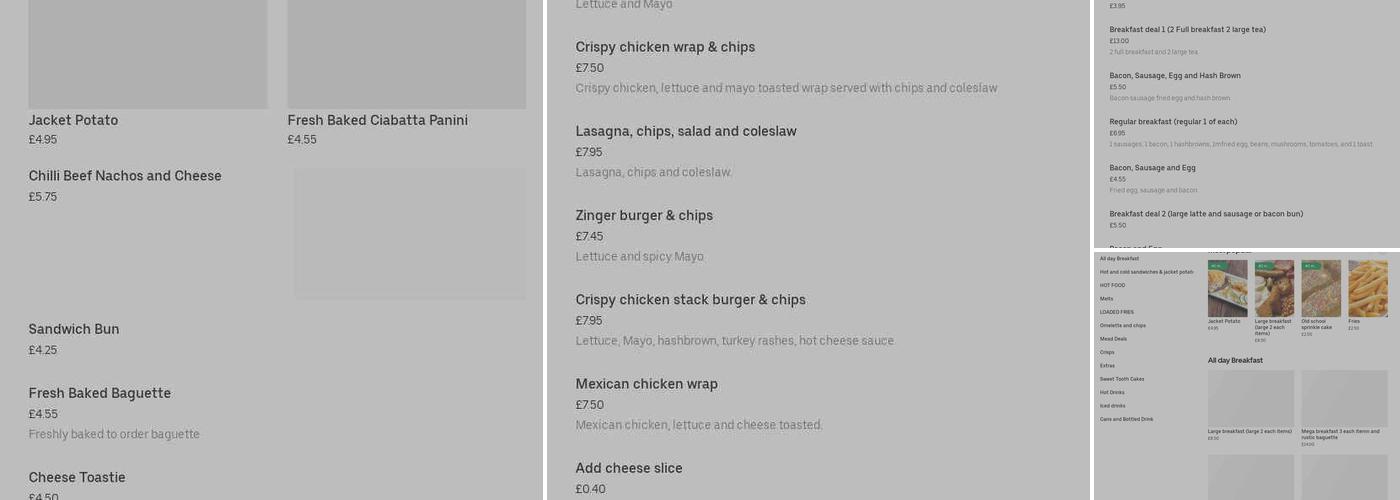 Snax Coffee Shop Menu