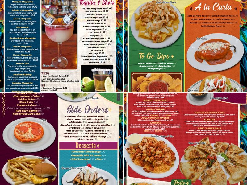 Casa Blanca Menu
