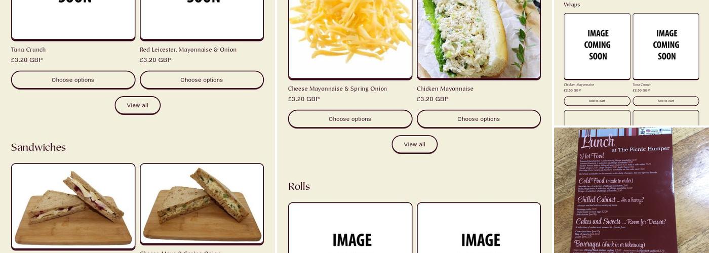The Picnic Hamper Ltd Menu