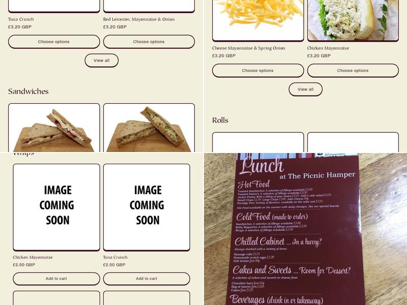 The Picnic Hamper Ltd Menu