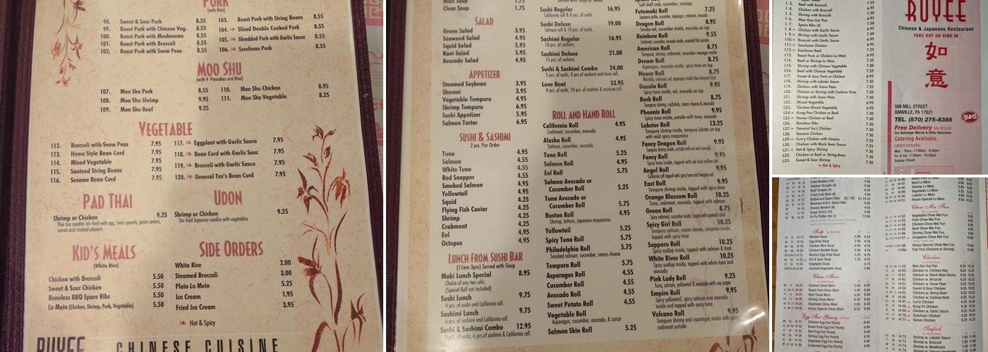 Ruyee Menu