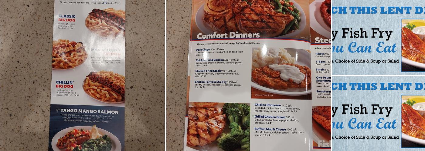 Country Pride Menu