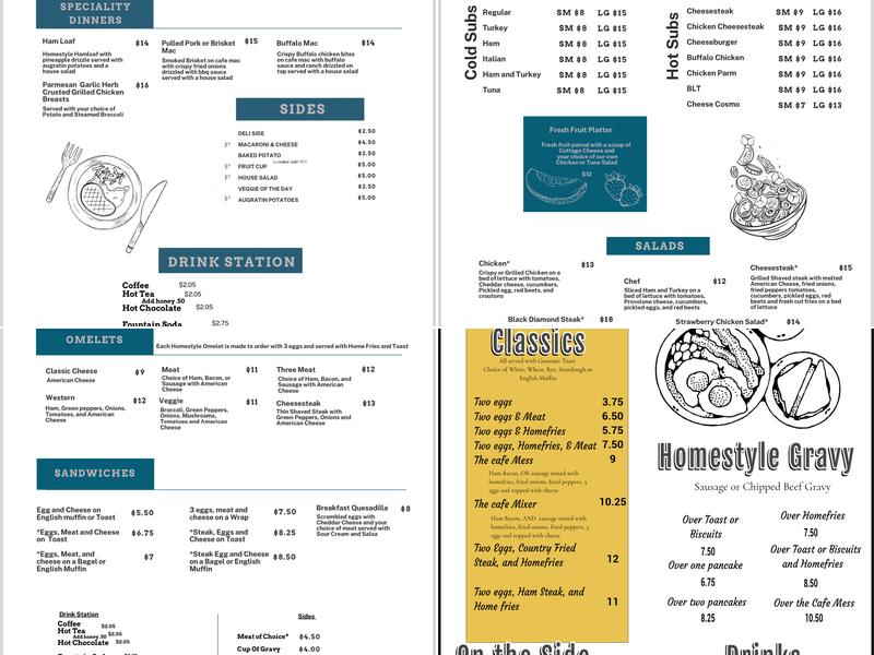 Allenwood Cafe Menu