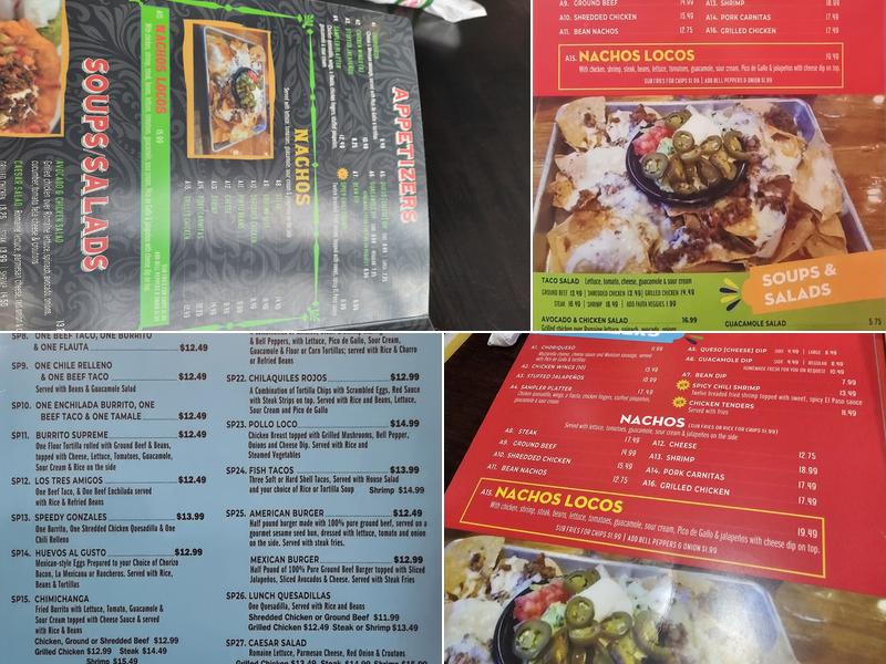El Paso Mexican Grill Menu