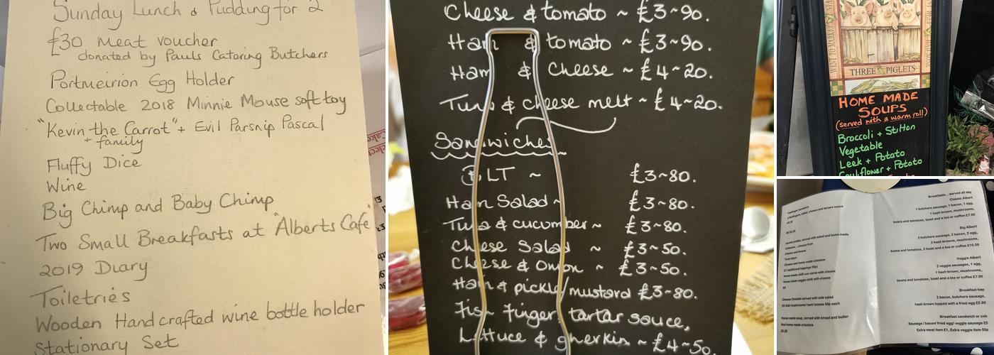 Alberts Cafe & Tea Room Menu