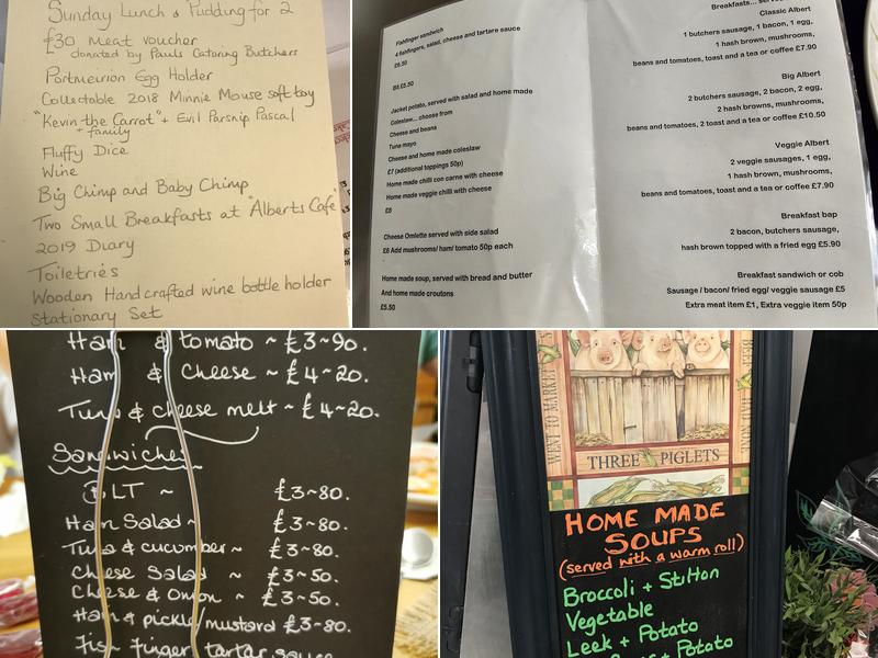 Alberts Cafe & Tea Room Menu