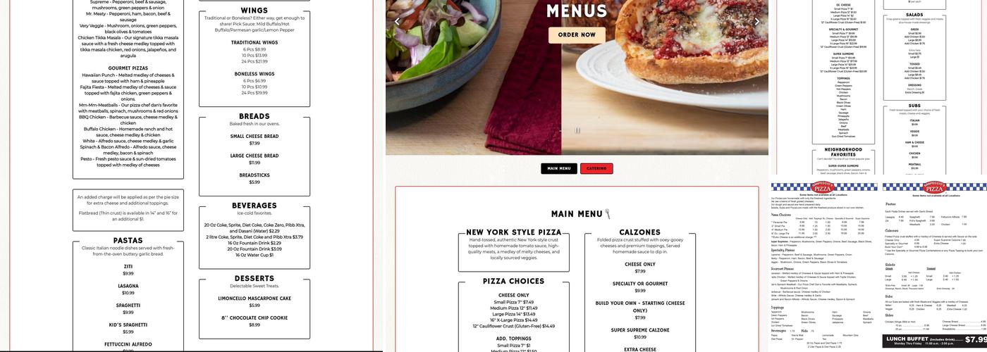 Sanpeggio's Pizza Menu