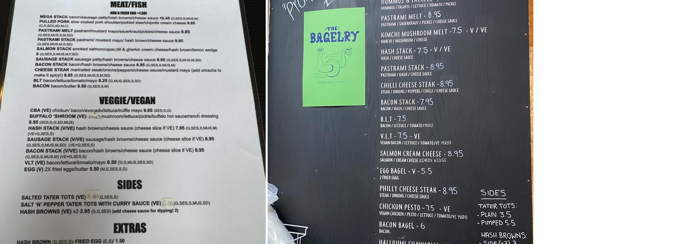 Bagelry Menu