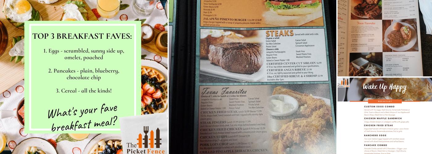 The Picket Fence Menu