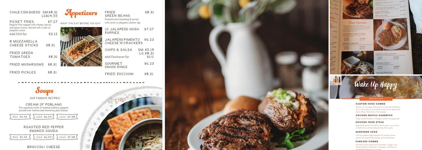 The Picket Fence Menu