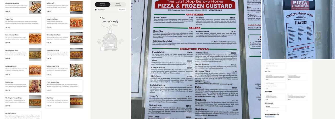Third Base Pizza & Frozen Custard Parlor Menu