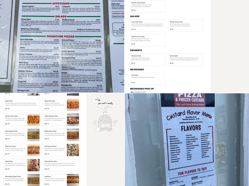 Third Base Pizza & Frozen Custard Parlor Menu