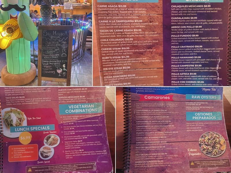 Ruby's Mexican Grill and Cantina Menu