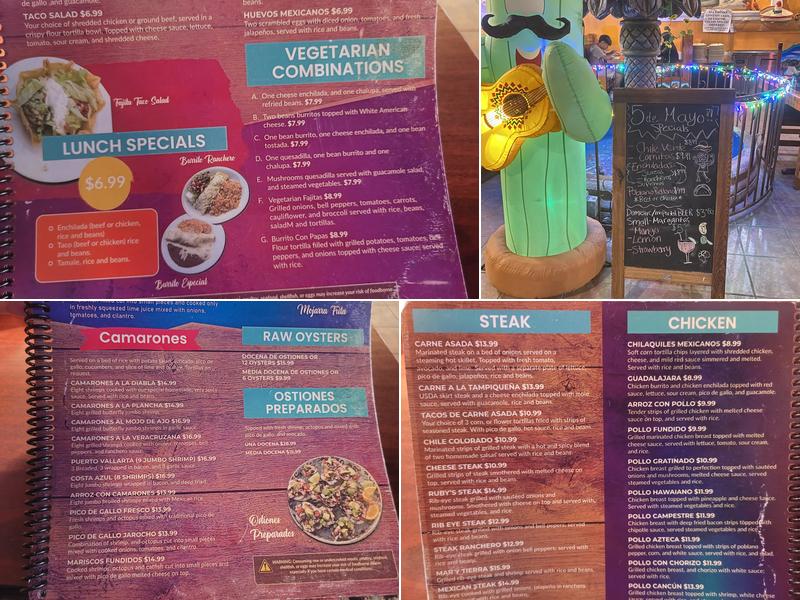 Ruby's Mexican Restaurant Menu