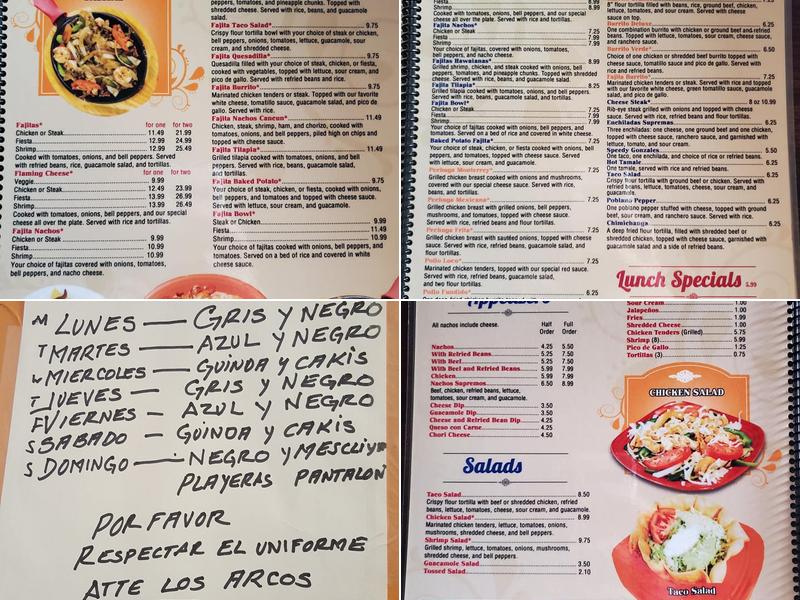 Los Arcos Menu
