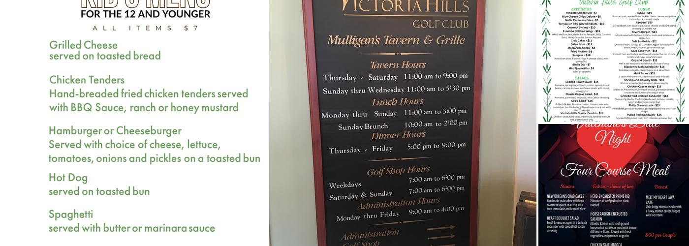 Sparrow's Grille Menu