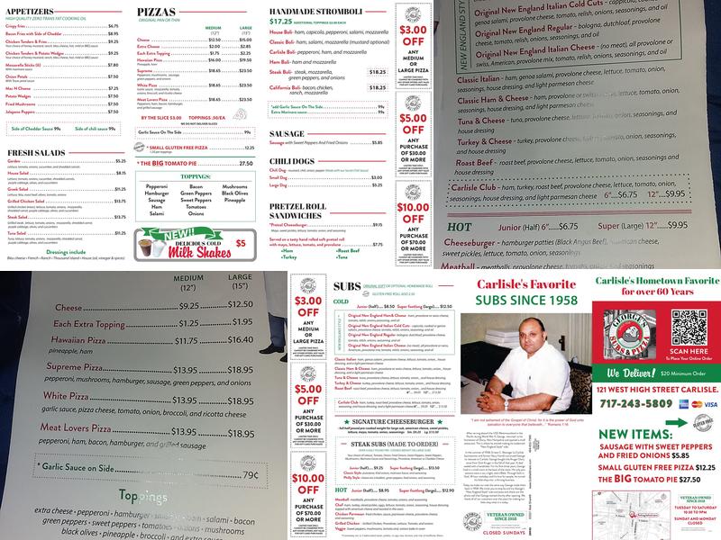 George's Subs & Pizza Menu