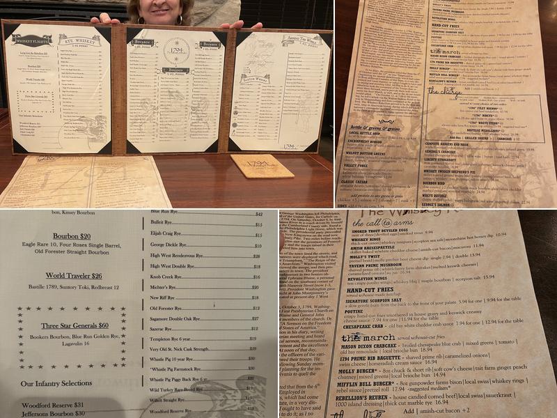 1794 The Whiskey Rebellion Menu